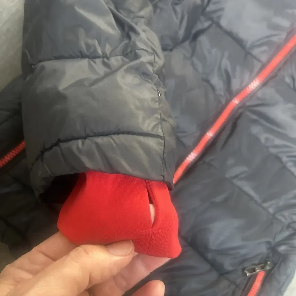 Spyder Puffer zip Jacket Boys xs 5/6 Black Red Kids Children's Ski winter Coat